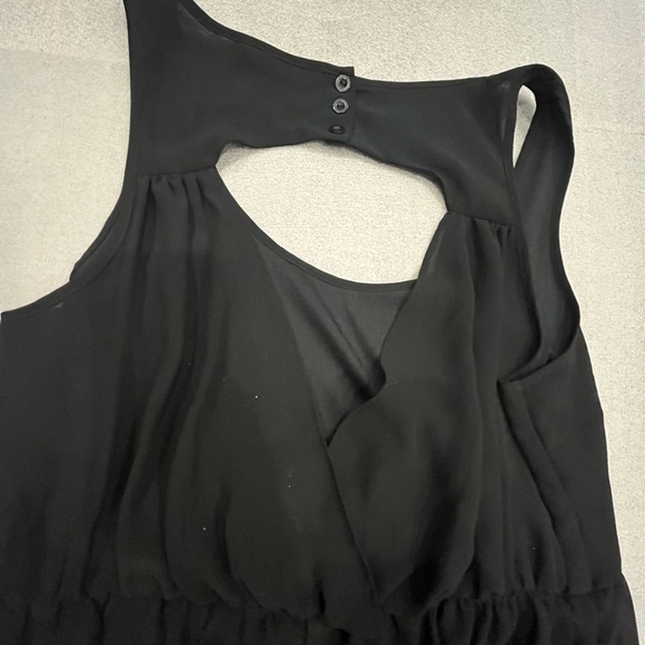 [12] Pins and Needles Urban Outfitters Black Sleeveless Chiffon Lined Midi Dress - Picture 4 of 10